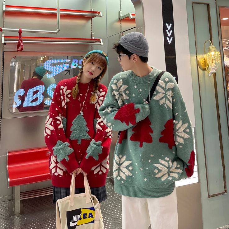 Couple Christmas Sweaters – Oversized Knit Holiday Pullover